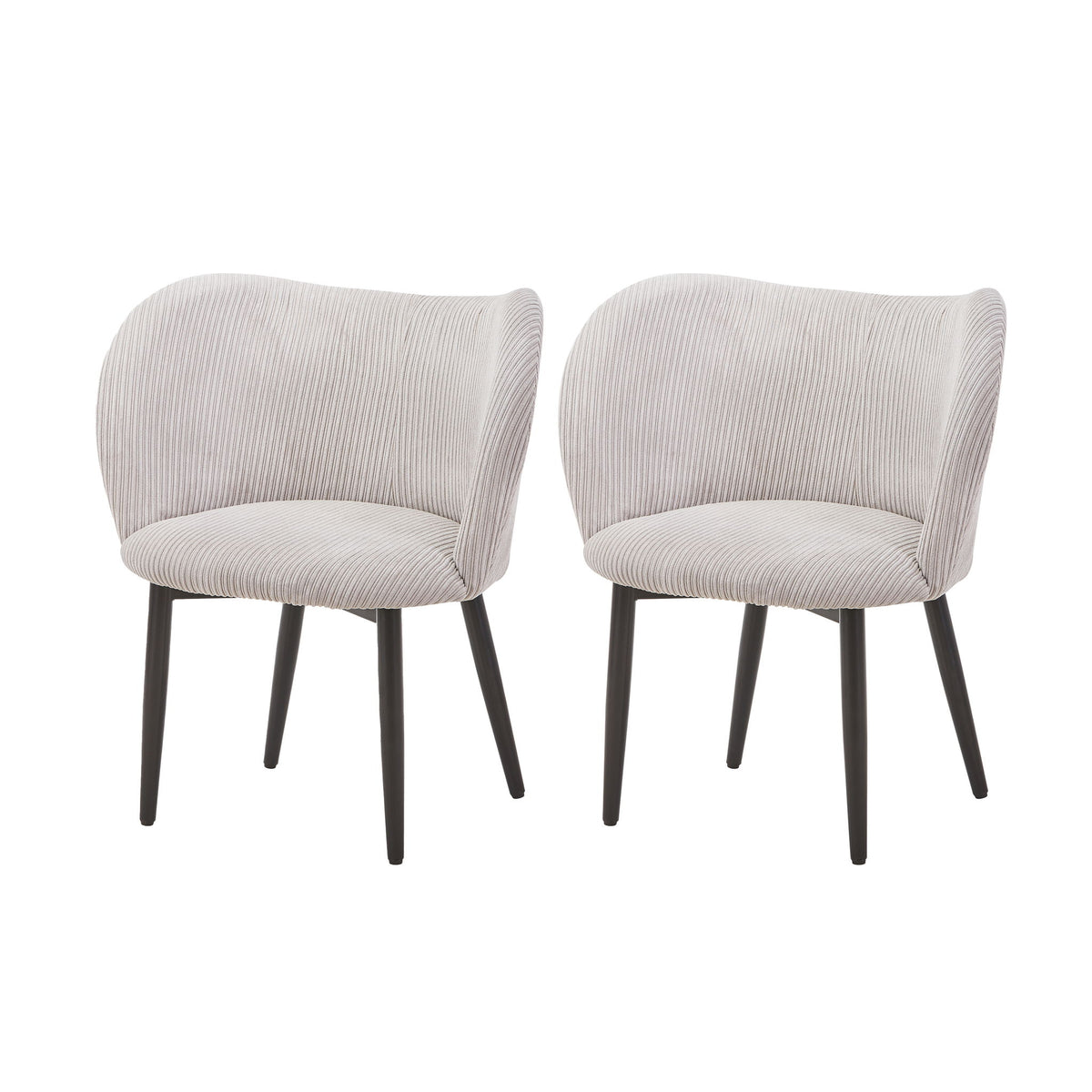 Dining Chair With Curved Padded Back (Set of 2) - Gray