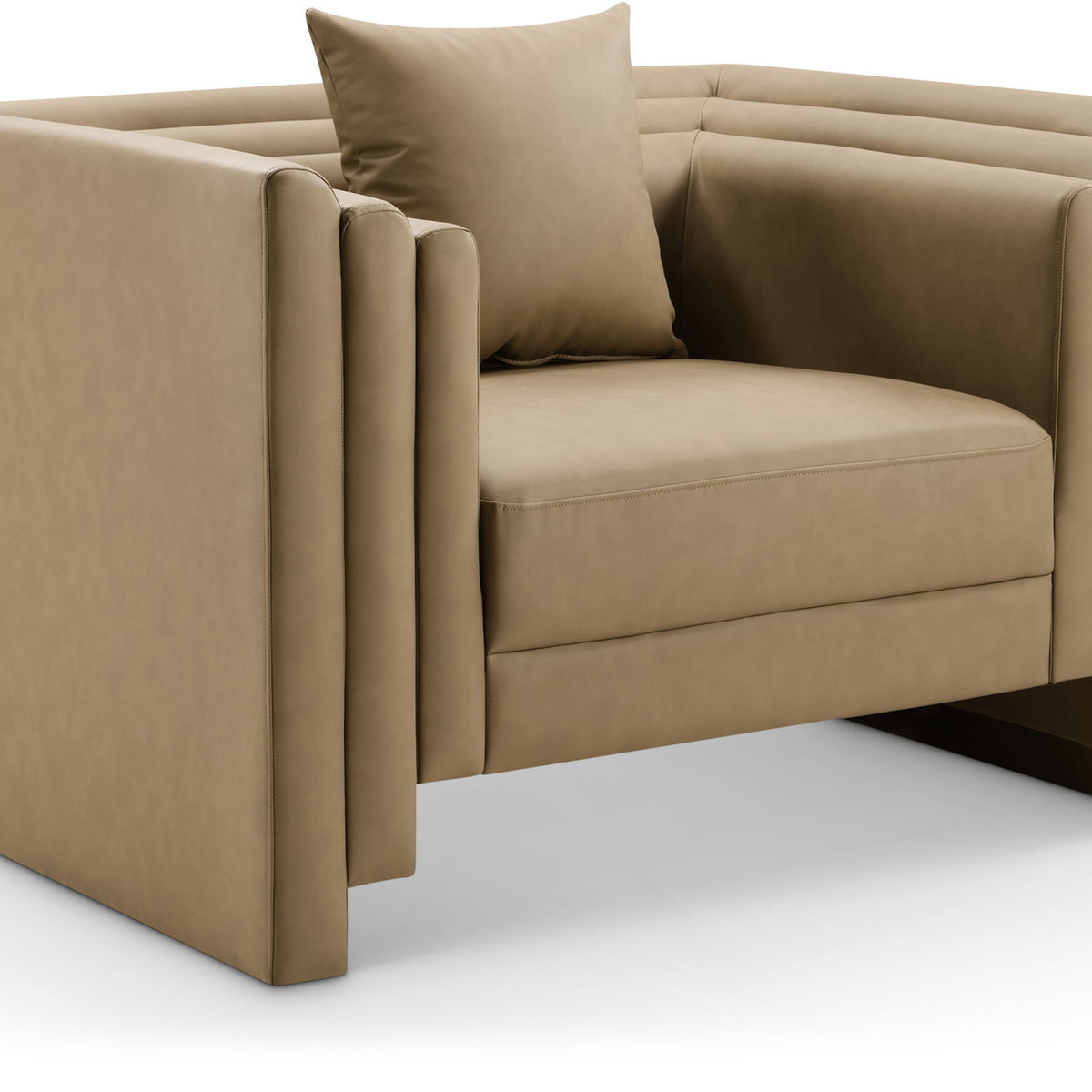 Everett - Vegan Leather Upholstered Chair - Tan