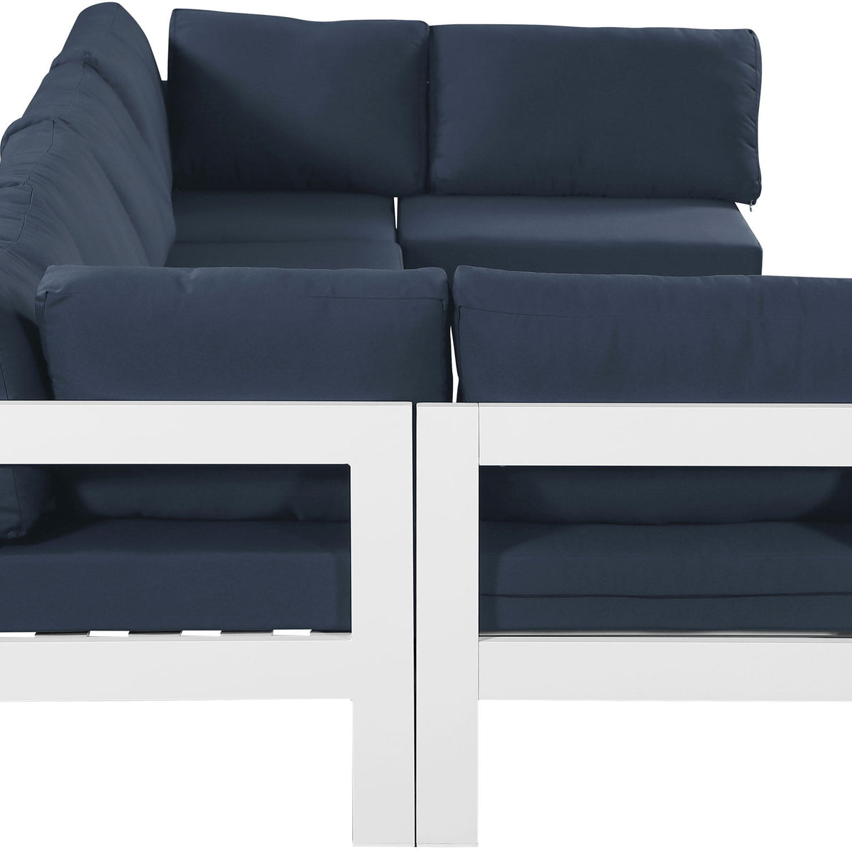 Nizuc - Outdoor Patio 6 Piece Modular Sectional With White Frame