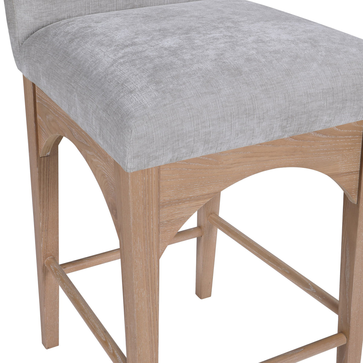 Waldorf - Chenille Stool With Natural Legs