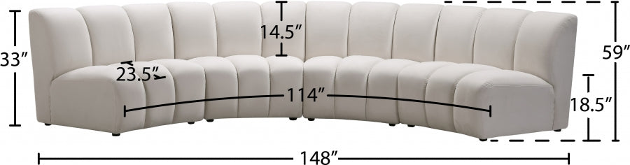 Meridian Furniture Infinity Modular 4pc. Sectional