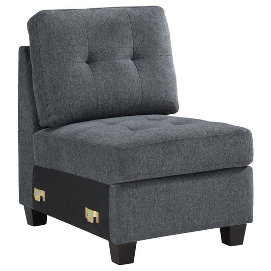 Georgina - Upholstered Armless Chair - Steel Gray