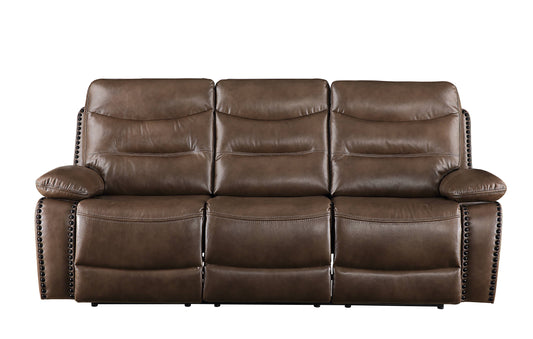 Aashi - Leather Gel Match Recliner Sofa - Brown