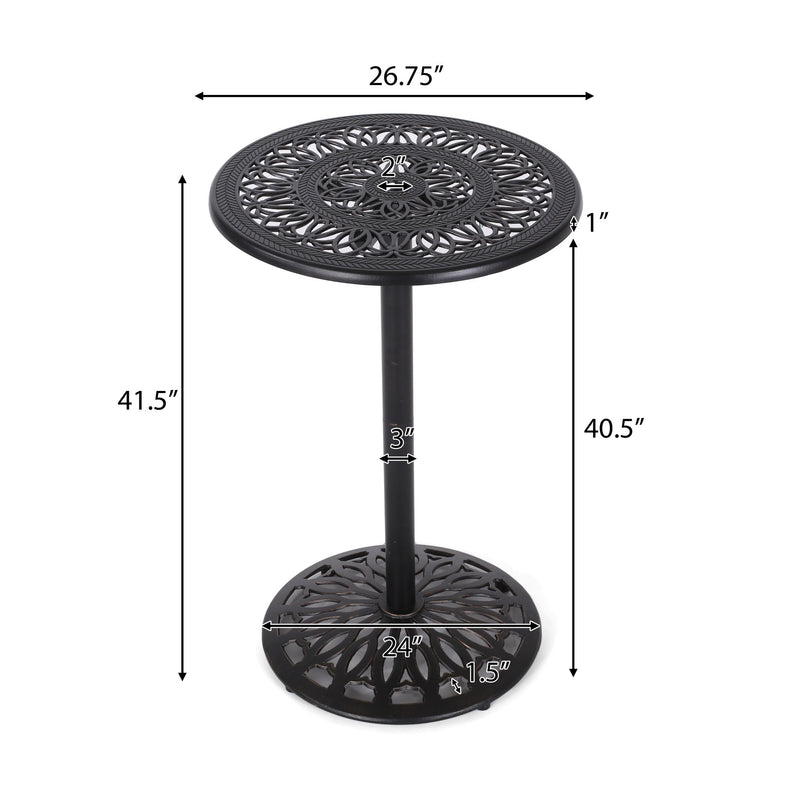 Phoebe - Outdoor Cast Bar Table - Black