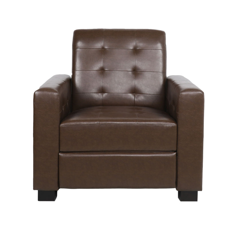 Langseth - Contemporary Tufted Pushback Recliner - Dark Brown