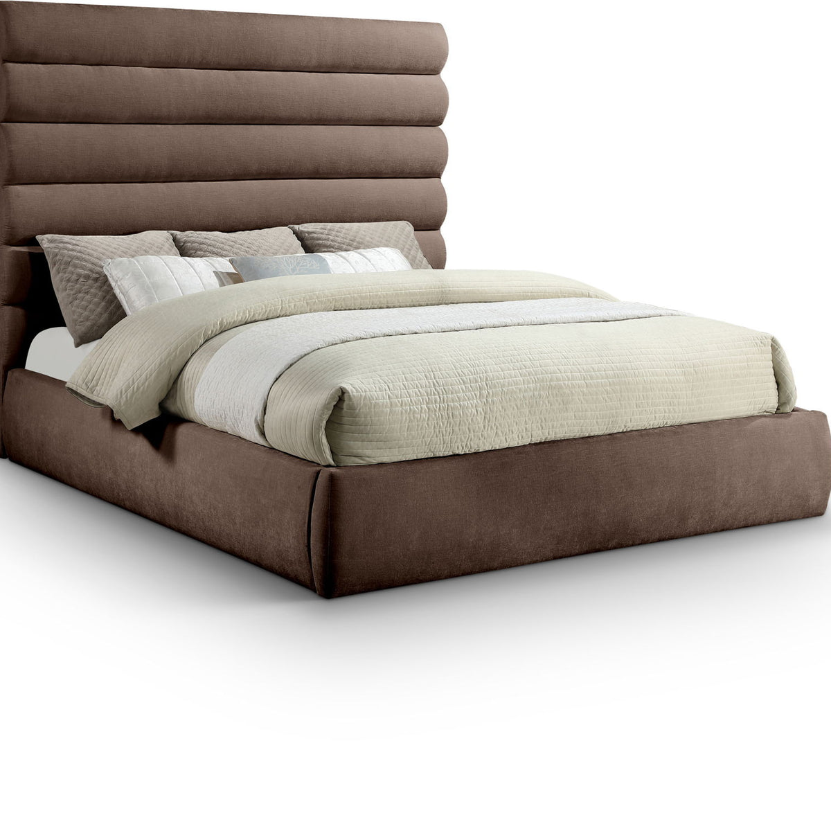 Adam - Chenille Fabric Bed With 70.5" Headboard