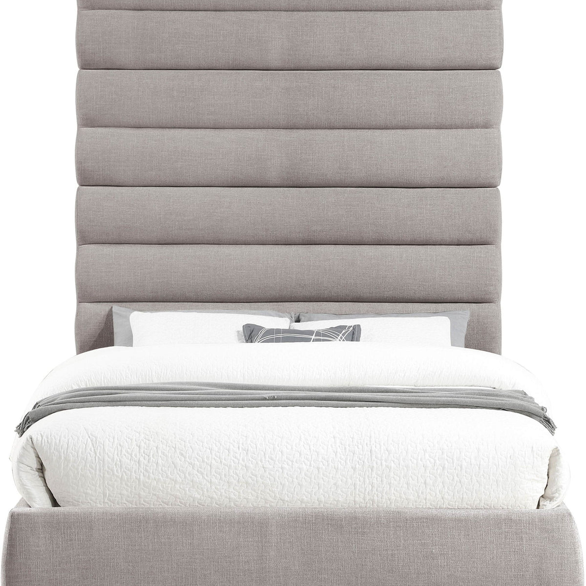 Adam - Linen Fabric Bed With 89" Headboard