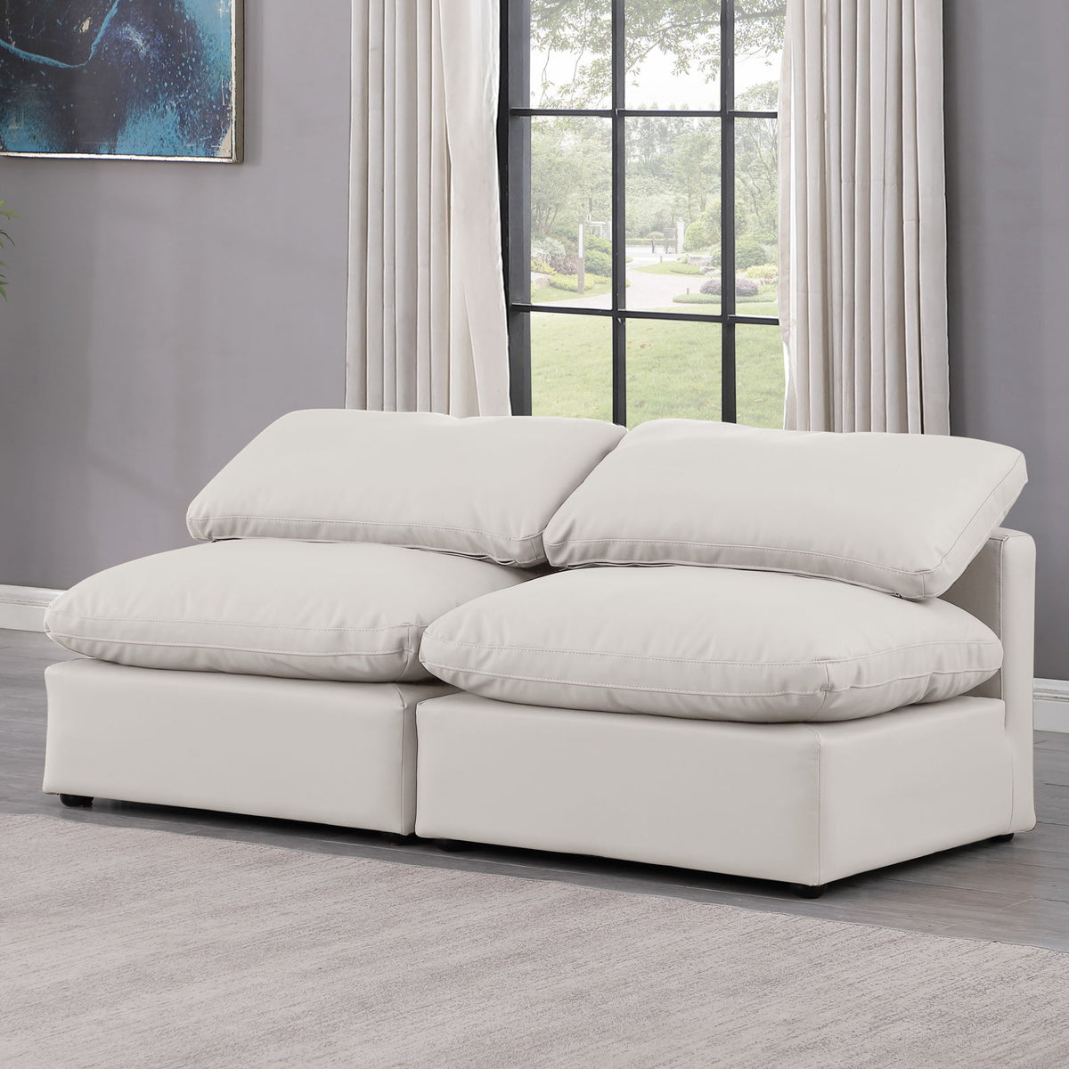 Indulge - Faux Leather 2 Seat Modular Armless Sofa