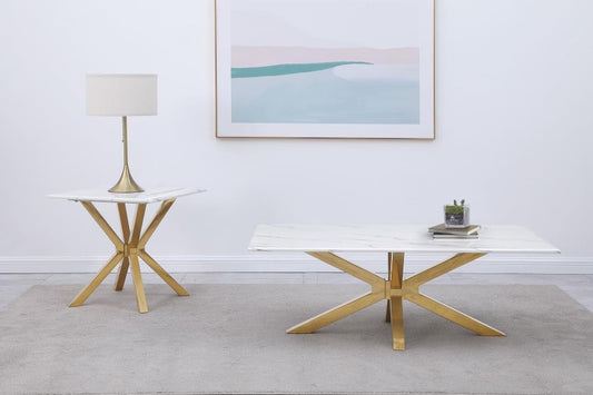 Visalia - Faux Marble Coffee Table Set
