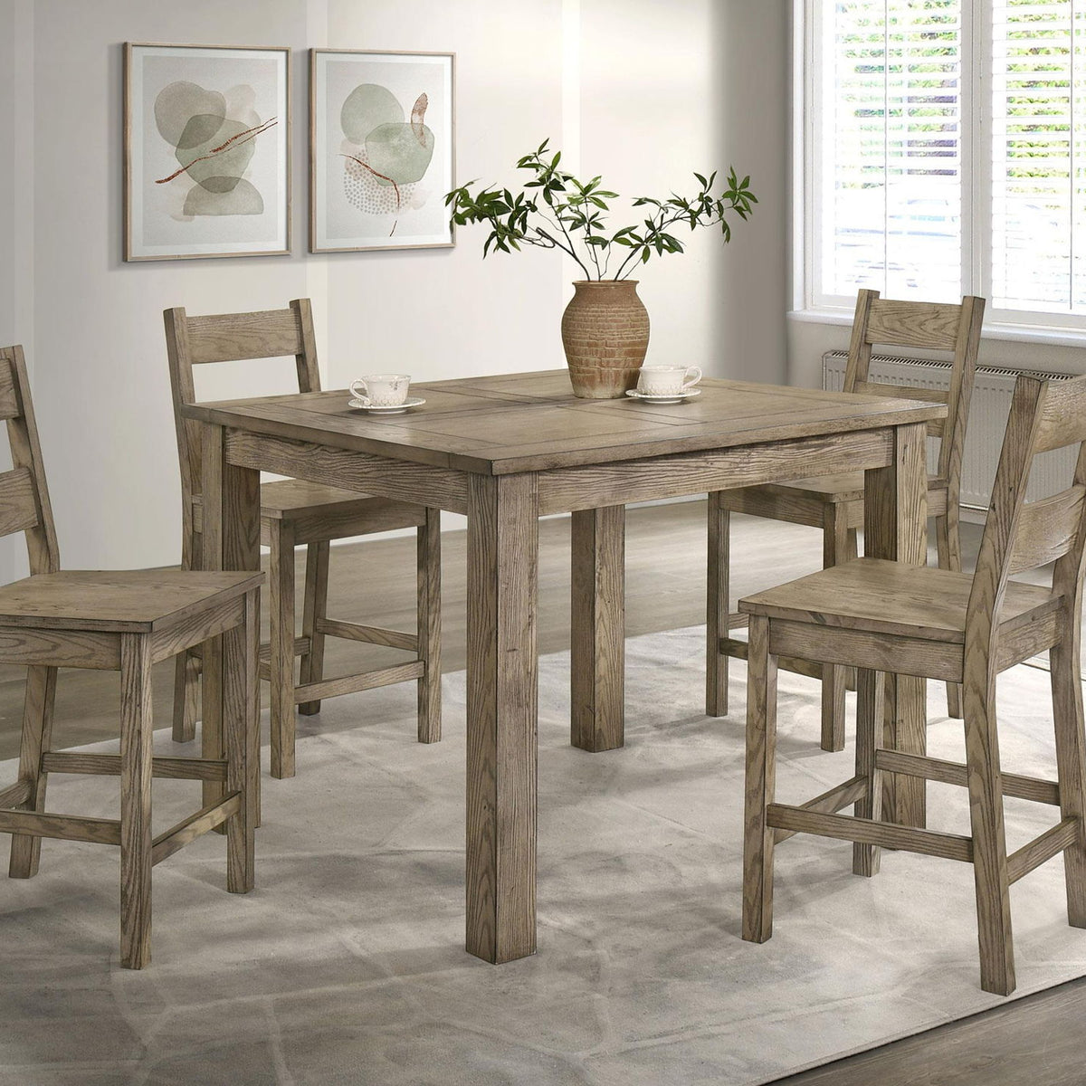 Cardova 5-piece Counter Height Dining Table Set Vineyard Oak