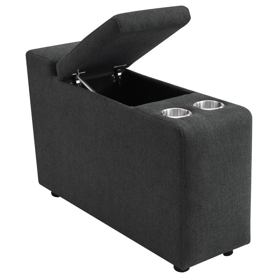 Collins - Upholstered Modular Storage Console - Dark Gray