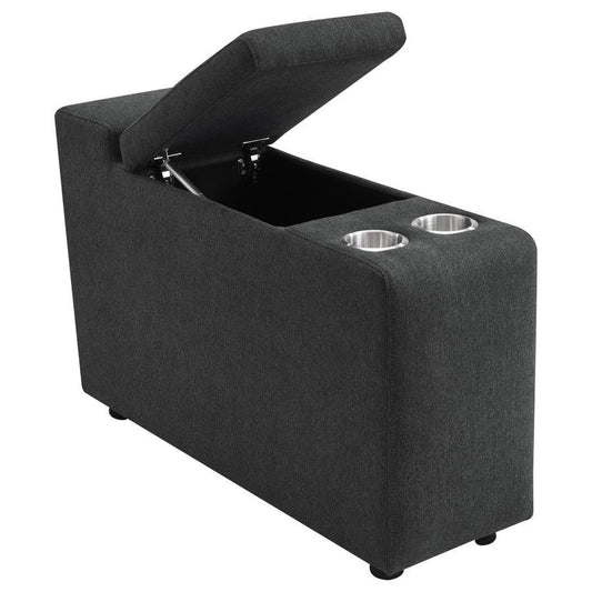 Collins - Upholstered Modular Storage Console - Dark Gray
