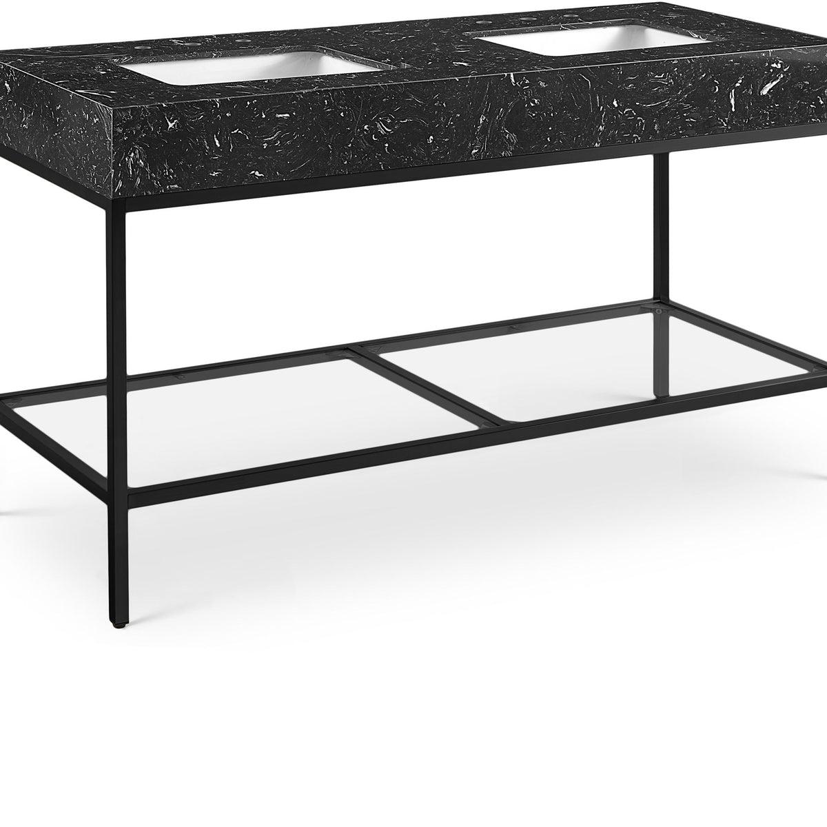 Marmo - Engineered Marble Bathroom Vanity With Black Base