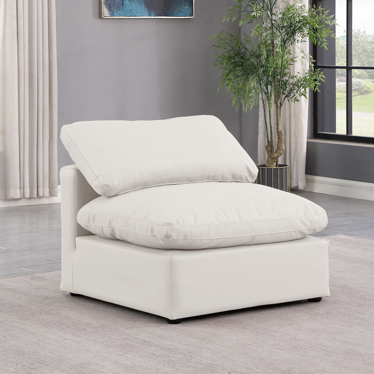 Indulge - Faux Leather Armless Chair