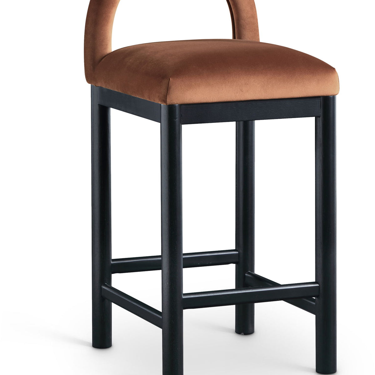 Conrad - Velvet Counter Stool With Black Legs