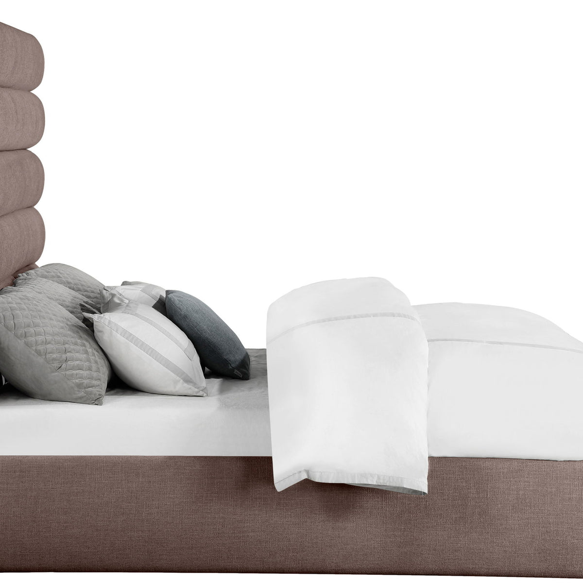 Adam - Linen Fabric Bed With 70.5" Headboard