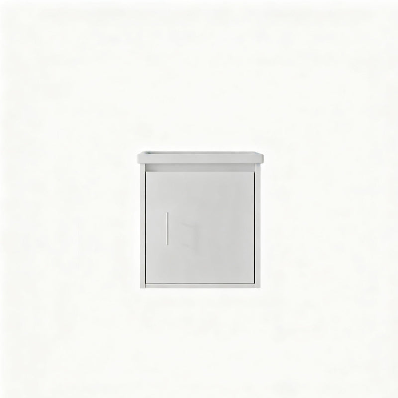 20" Floating Bathroom Vanity Combo With Wall Cabinet, Ceramic Sink & Soft Close Doors - White
