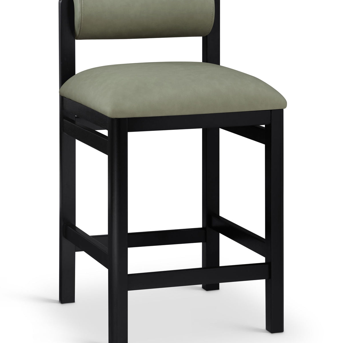 Roundhill - Faux Leather Counter Stool - Black Frame