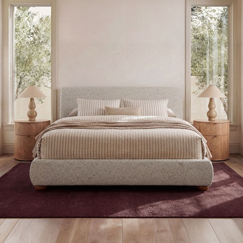 Beau - Queen Storage Bed - Speckled Light Gray