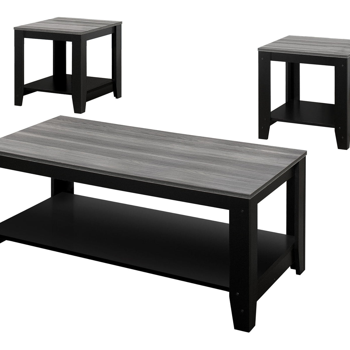 Table Set, Coffee, End, Side, Accent For Living Room Transitional (Set of 3) - Black