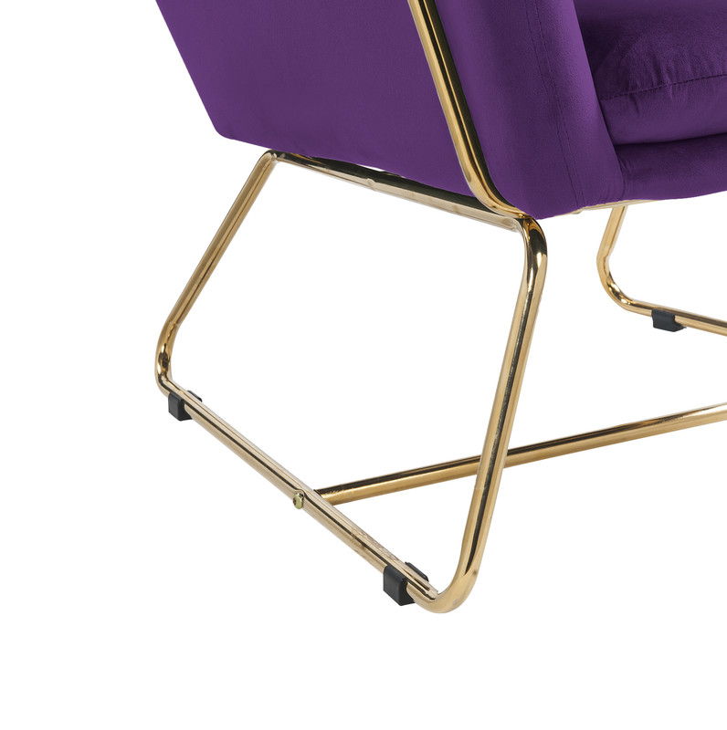 Keira - Velvet Accent Chair With Metal Base