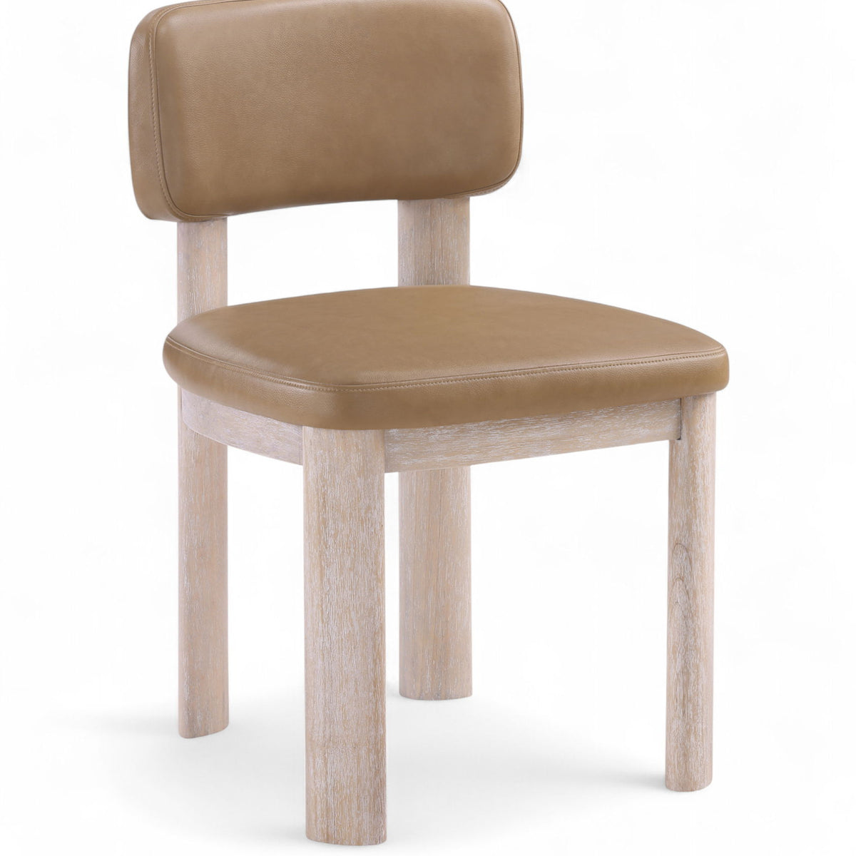 Paloma - Vegan Leather Upholstered Dining Chair (Set of 2) - Tan / Rich Natural