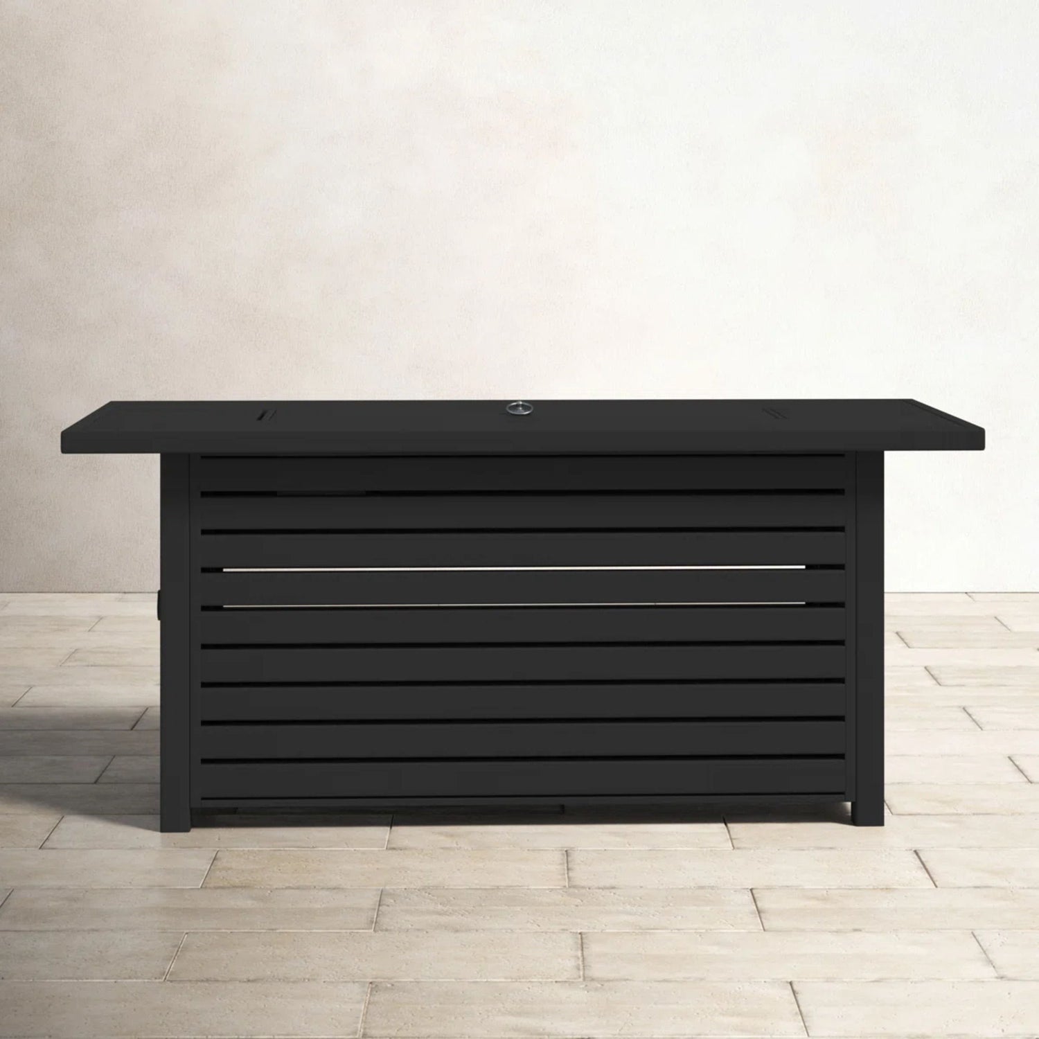 Casselton - Propane / Gas Outdoor Fire Pit Table With Lid - Black