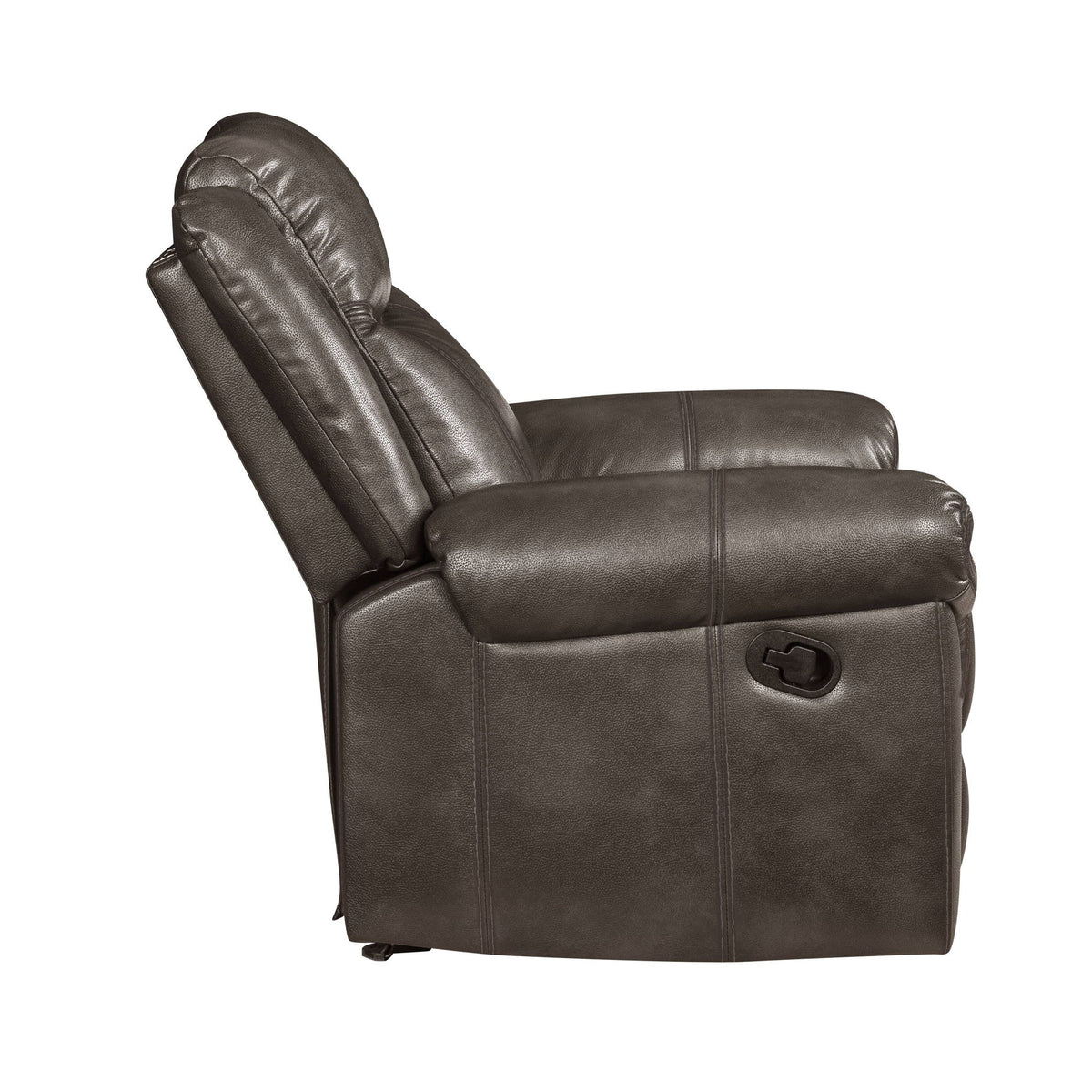 Lydia - Leather Aire Motion Loveseat With USB Console - Brown