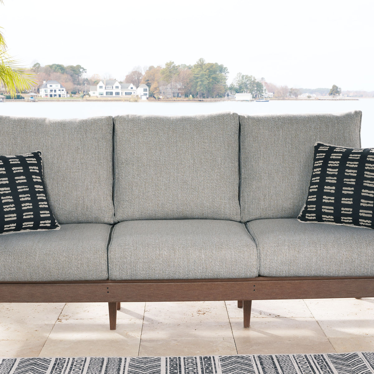 Emmeline - Brown / Beige - Sofa with Cushion