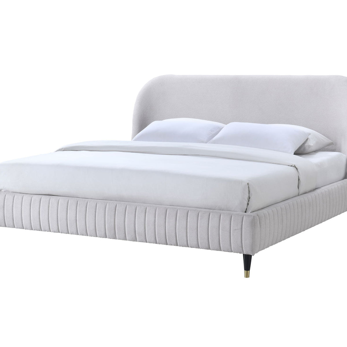 Queen Upholstered Bed - Beige