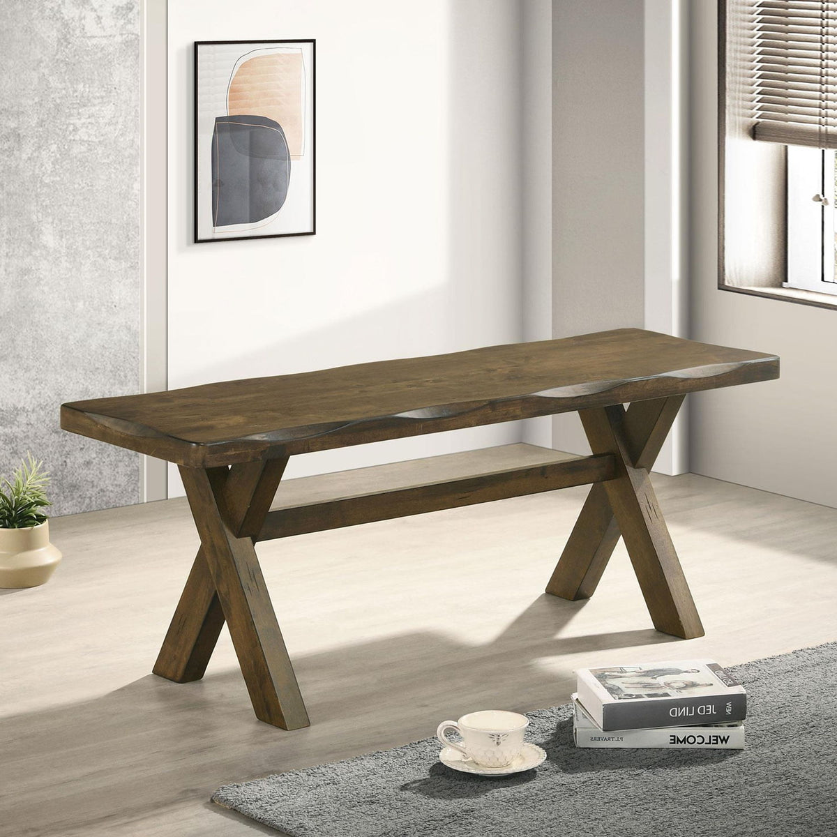 Alston 47-inch Solid Wood Dining Bench Knotty Nutmeg
