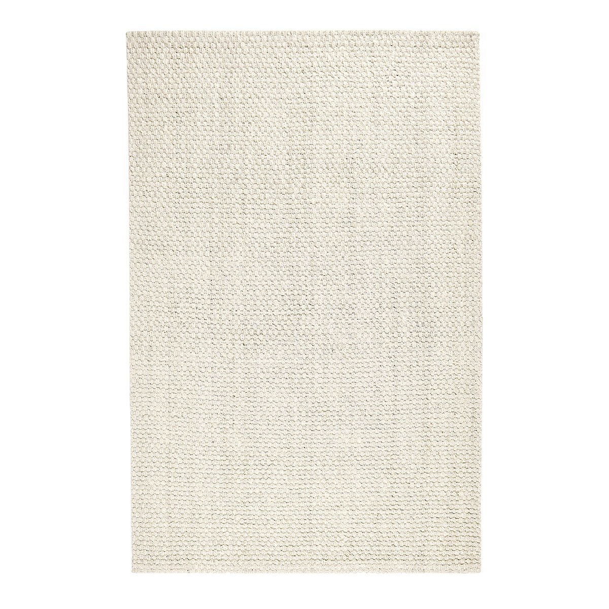 Ivory jute area rug in panama weave, fine looped texture, flat surface