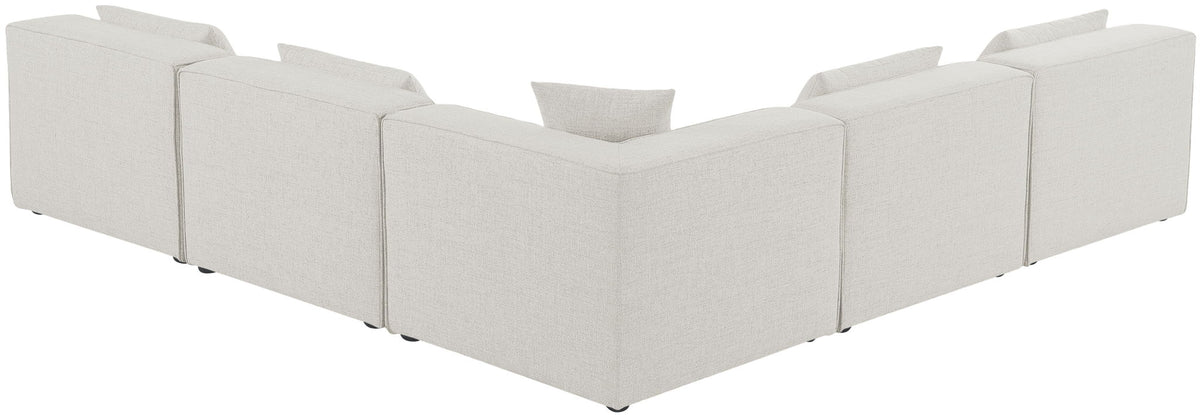 Cube - Linen 5 Piece Modular Corner Armless Sectional