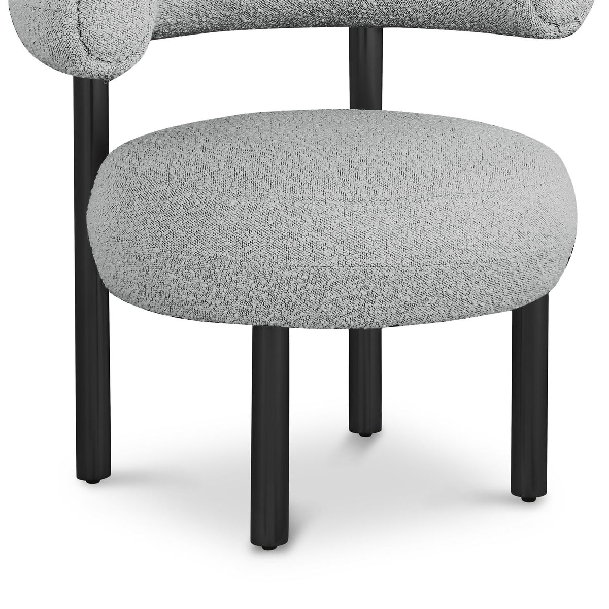 Bordeaux - Boucle Fabric Accent Chair With Black Legs