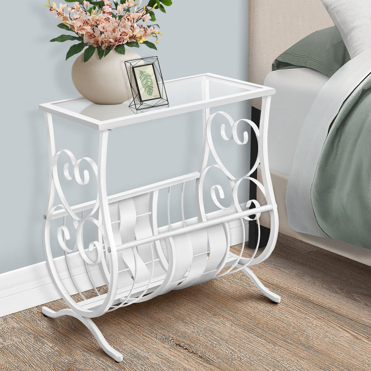 Accent Side Table, Traditional - White