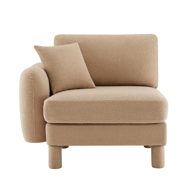 Lucas Left-Facing Sofa with Pillow - Coffee