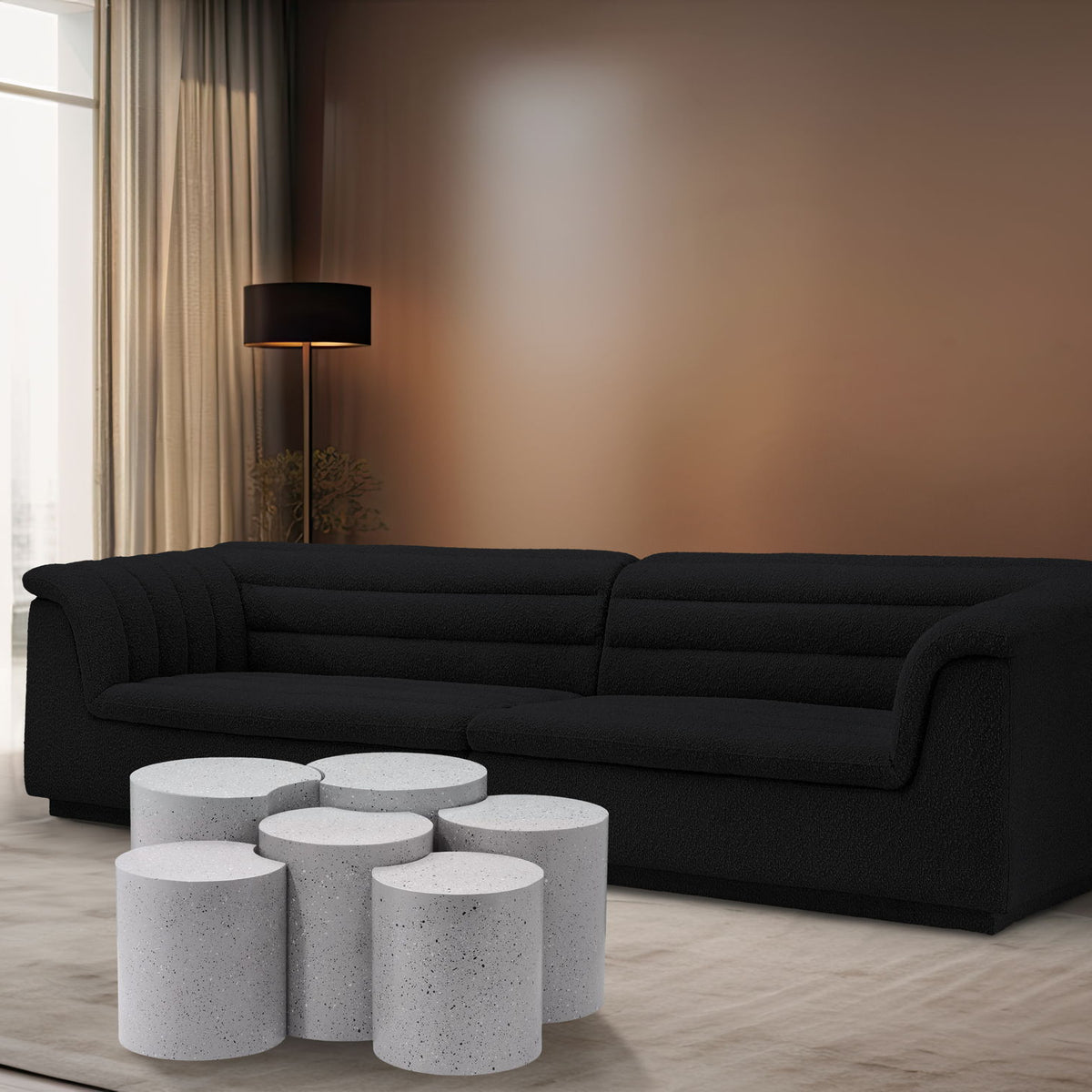 Dimple - 20" 6 Piece Modular Coffee Table - Terazzo Finish