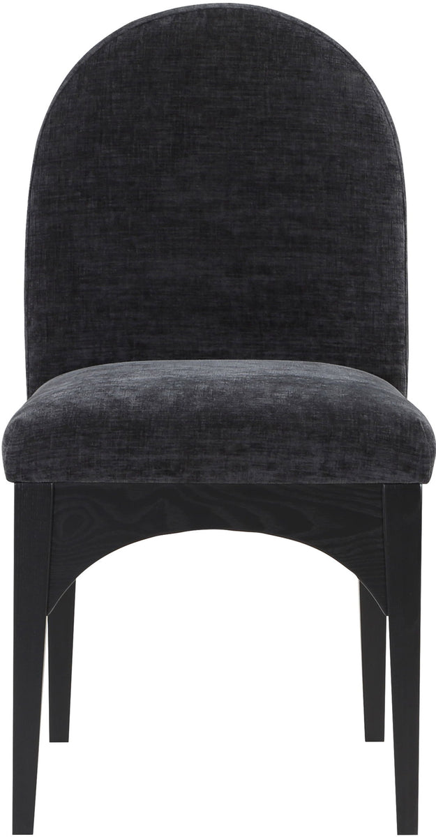 Waldorf - Chenille Dining Side Chair With Black Legs