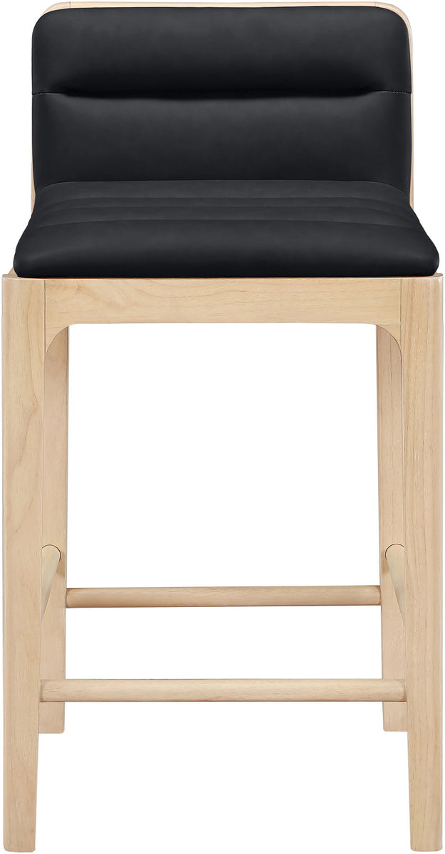 Ellis - Vegan Leather Upholstered Counter Stool (Set of 2) - Natural Base