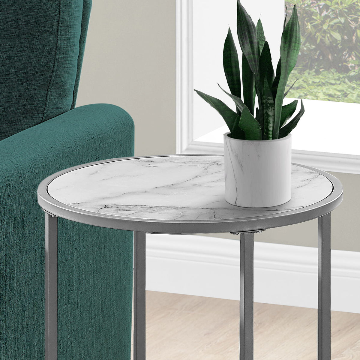 Round Accent Side Table, Contemporary & Modern