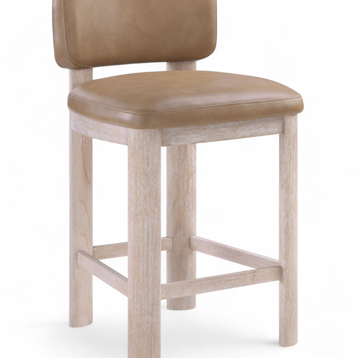 Paloma - Vegan Leather Upholstered Counter Stool (Set of 2) - Tan / Rich Natural