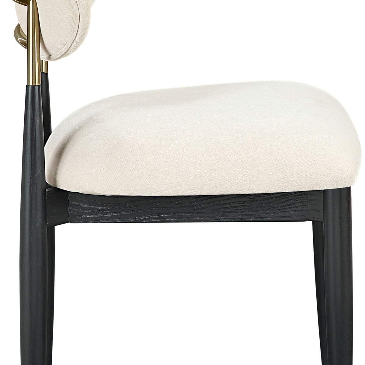 Riccio - Fabric Dining Side Chair (Set of 2) - Black And Gold Frame