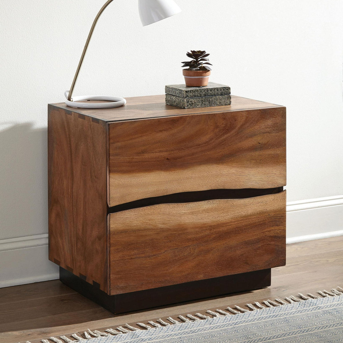 Winslow 2-drawer Nightstand Smokey Walnut