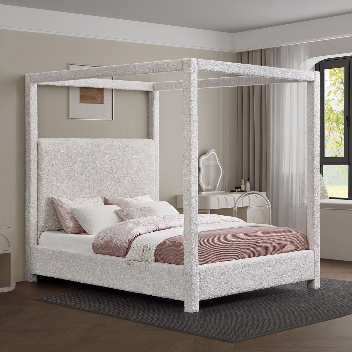 Eden - Boucle Fabric Upholstered Bed