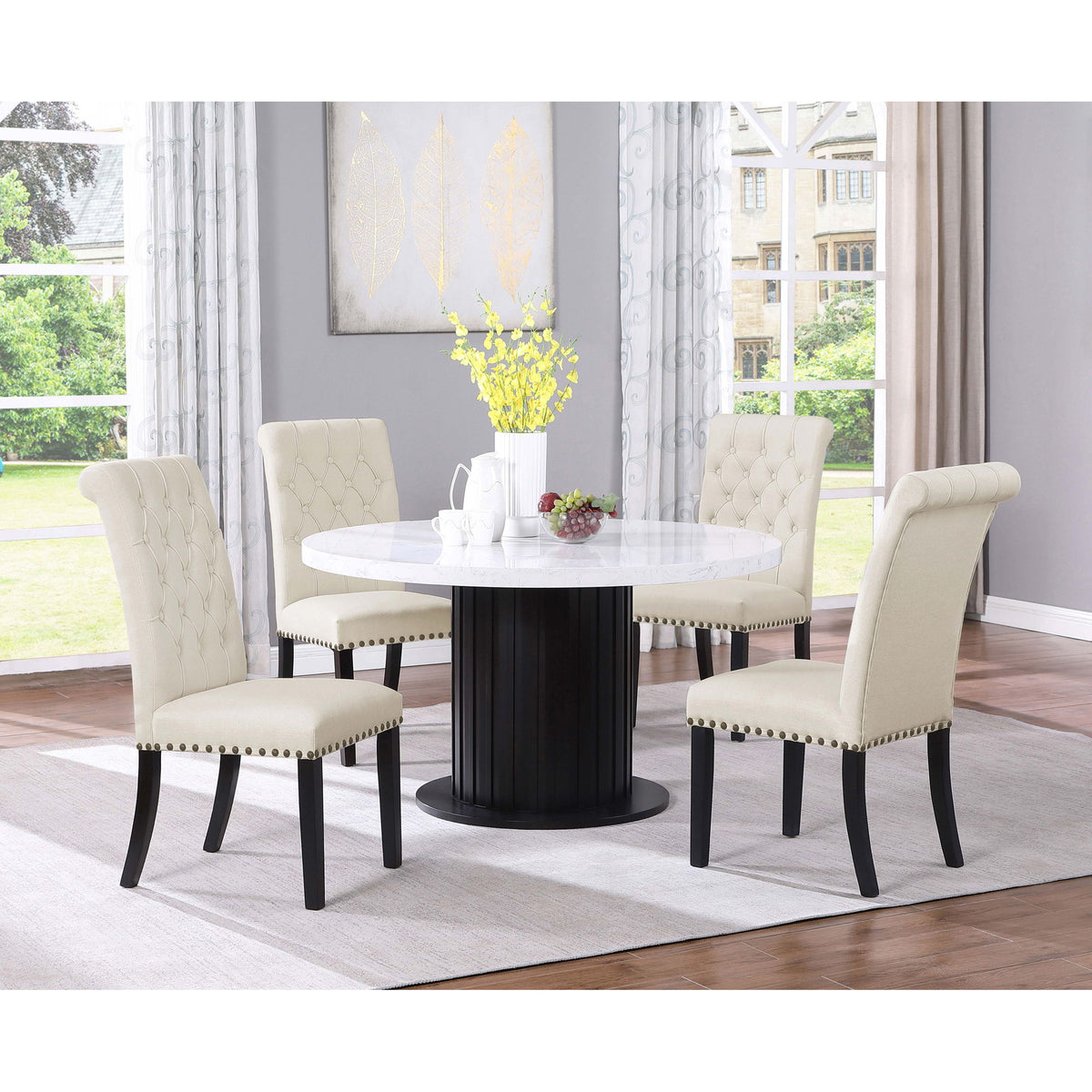 Sherry - 5 Piece Round Dining Table Set