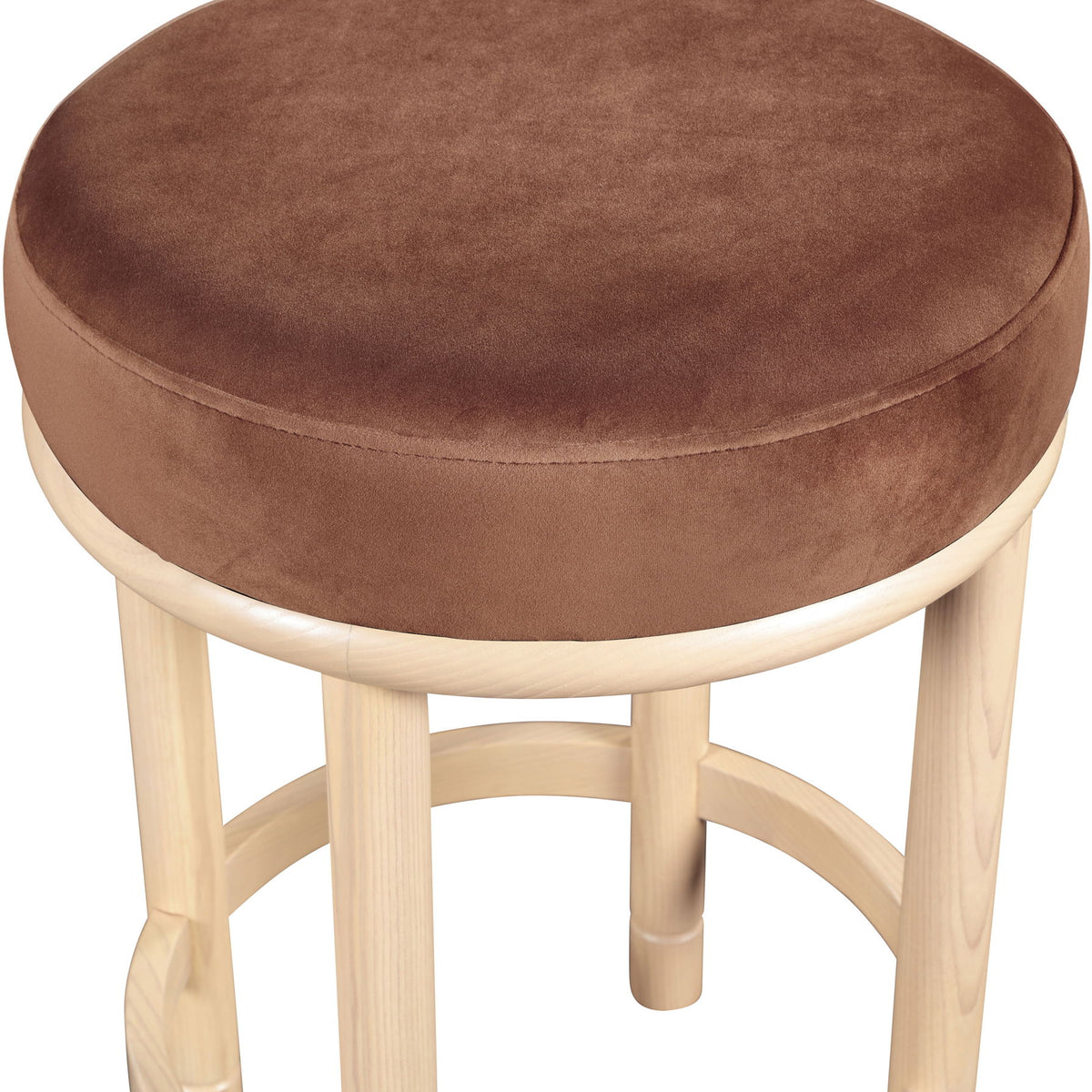 Monette - Counter Stool With Natural Base - Cognac