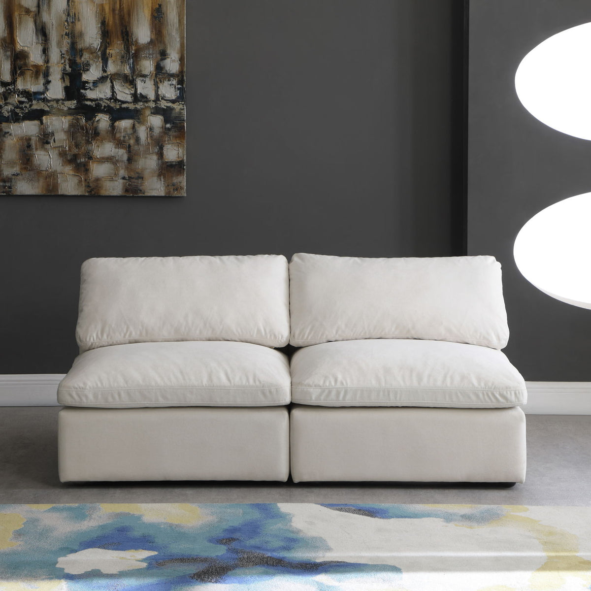 Plush - Modular Armless 2 Seat Sofa