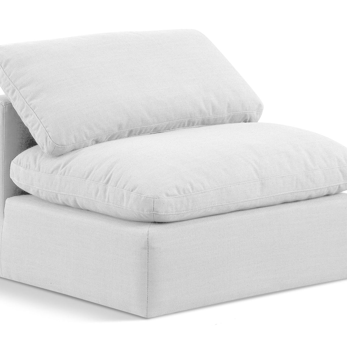 Indulge - Linen Armless Chair - White