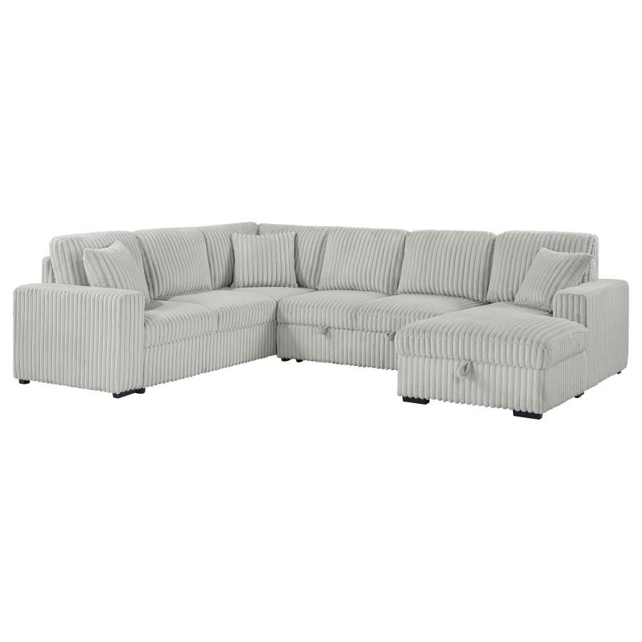 Devonshire - Right Chaise With Storage & 1 Piece Pillow, Box 3 of 3 - Gray