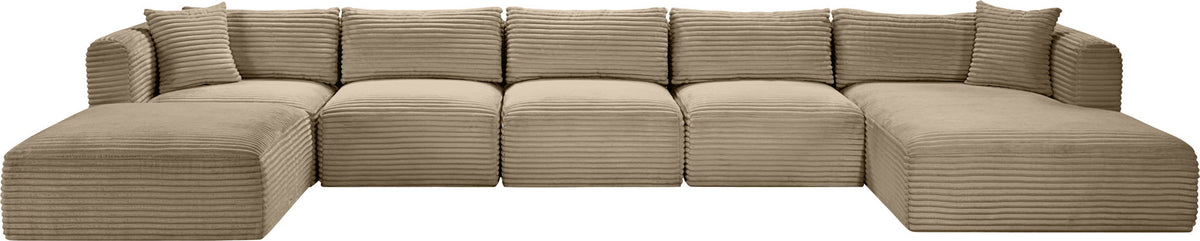 Shaggy - Fabric 6 Piece Modular Sectional With Chaise And Ottoman